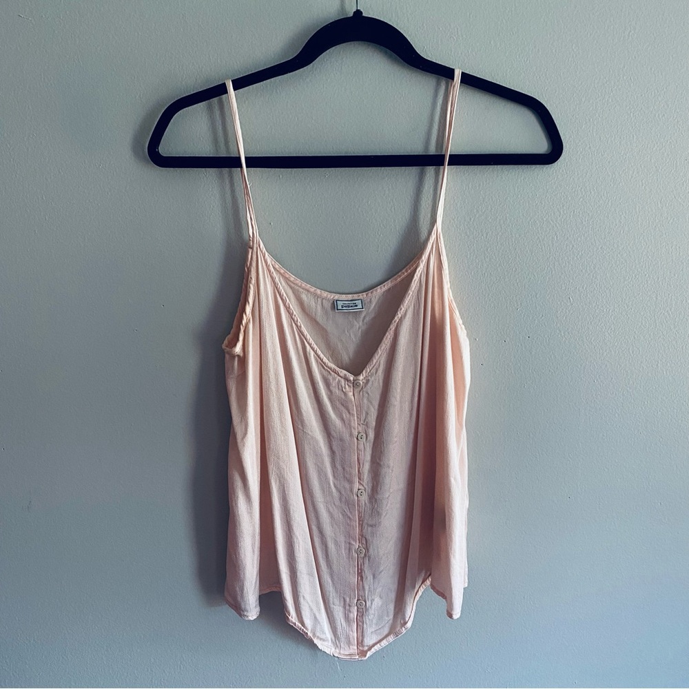 Collection Pimkie Women's Light Pink Button Down Tank Top Shirt Size Large
